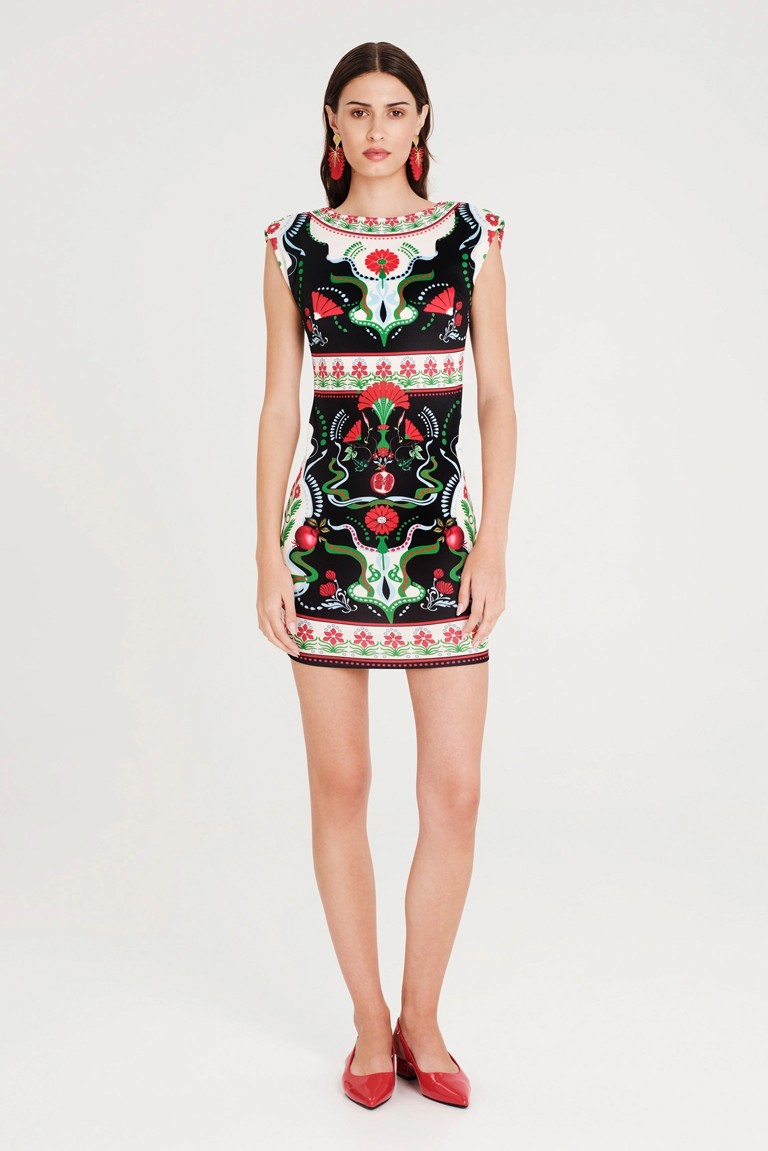 pomegranate bodycon dress peace & chaos