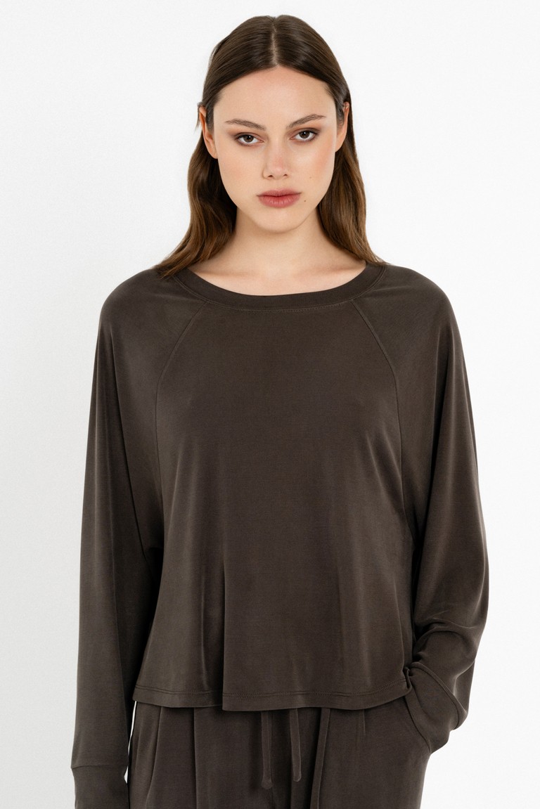 rib sandwashed top philosophy dark khaki
