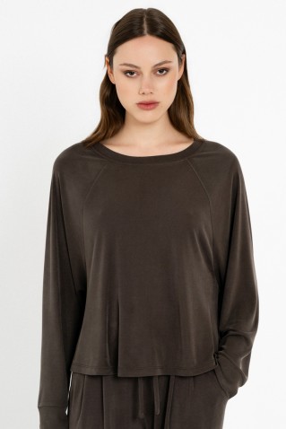 rib sandwashed top philosophy dark khaki