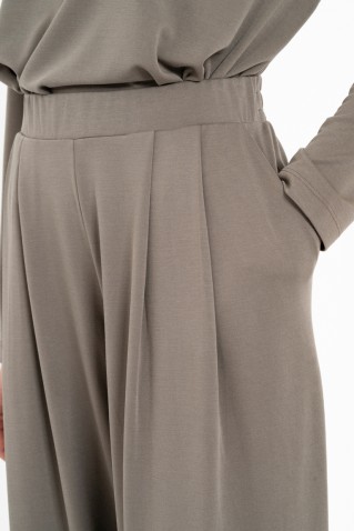 cupro pique wide leg pants philosophy grey