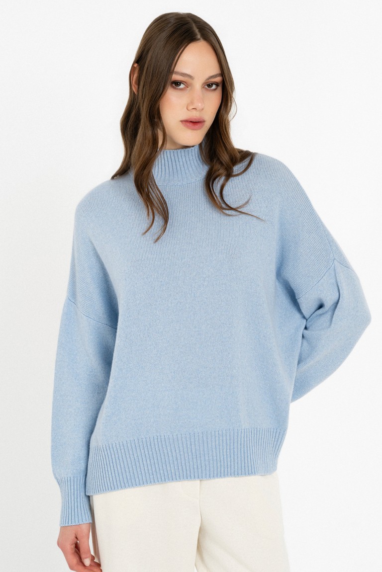 cashmere turtleneck sweater philosophy light blue