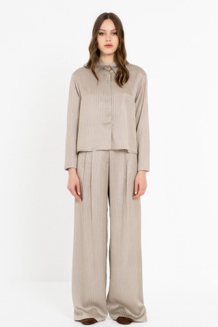 satin stripes wide leg pants philosophy beige
