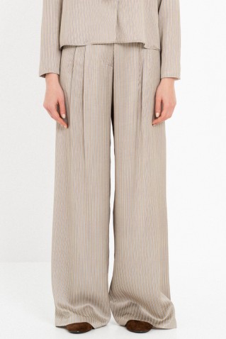 satin stripes wide leg pants philosophy beige