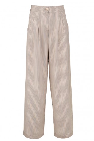 satin stripes wide leg pants philosophy beige