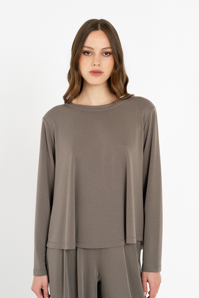 cupro pique top philosophy taupe