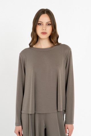 cupro pique top philosophy taupe