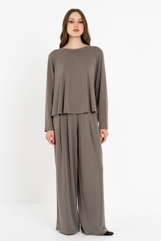 cupro pique top philosophy taupe