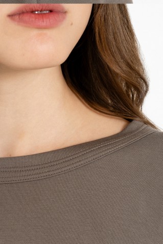 cupro pique top philosophy taupe