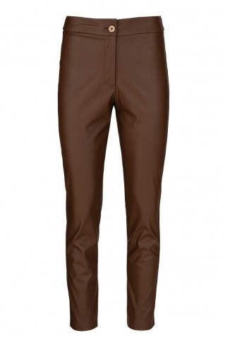 ecoleather slim fit pants philosophy brown