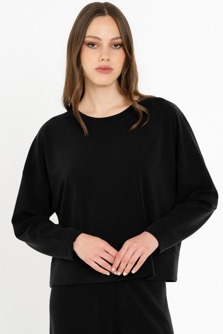 heavy rib sandwashed top philosophy black