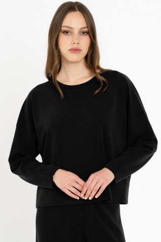 heavy rib sandwashed top philosophy black
