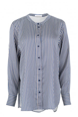 satin stripes oversized shirt philosophy blue