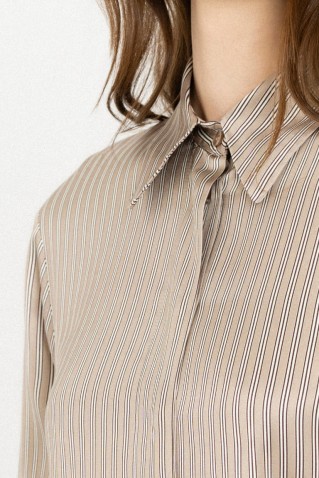 satin stripes cropped top philosophy beige