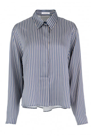 satin stripes cropped top philosophy blue