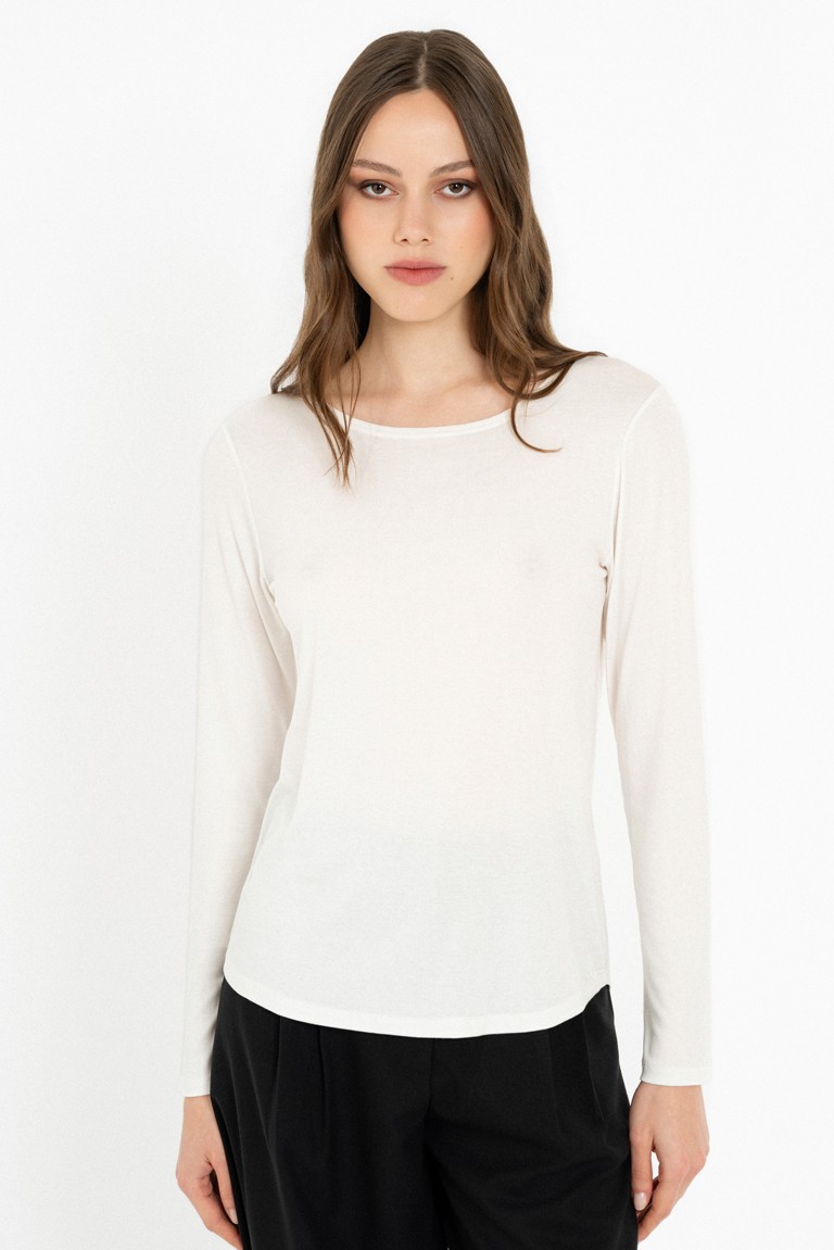 lyocell jersey round neck top philosophy off white