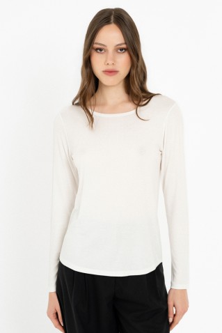 lyocell jersey round neck top philosophy off white