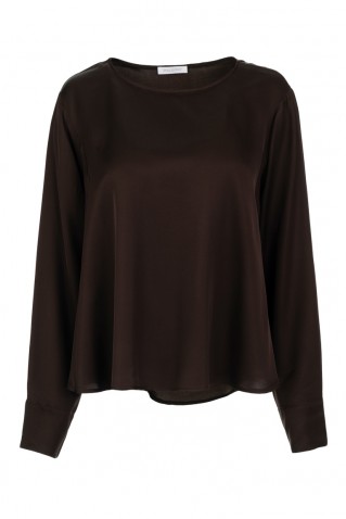 satin ecovero top philosophy dark brown