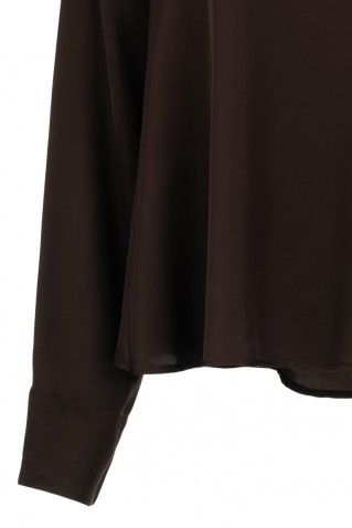 satin ecovero top philosophy dark brown