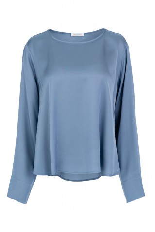satin ecovero top philosophy light blue
