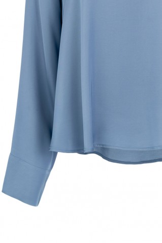 satin ecovero top philosophy light blue
