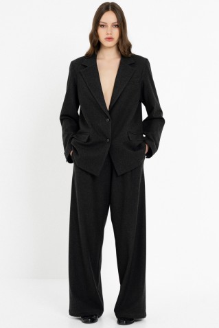 heavy t/r wide leg pants philosophy black