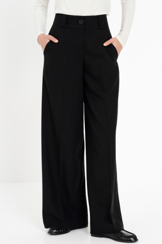 heavy t/r wide leg pants philosophy black
