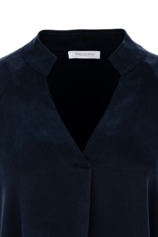cupro viscose blouse philosophy blueblack