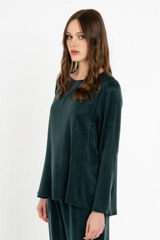 cupro viscose long blouse philosophy green