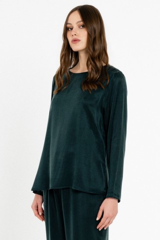 cupro viscose long blouse philosophy green
