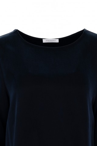 cupro viscose long blouse philosophy blueblack