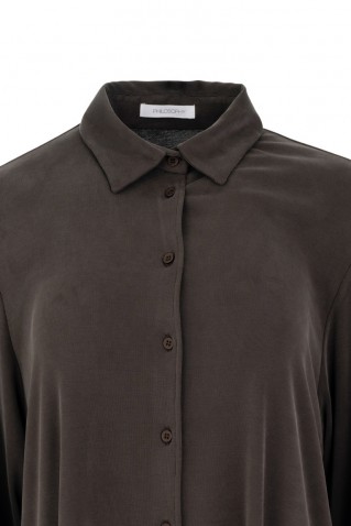 rib sandwashed shirt philosophy khaki
