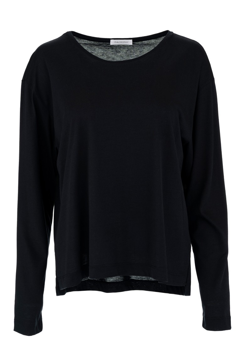 organic jersey dropped top philosophy black