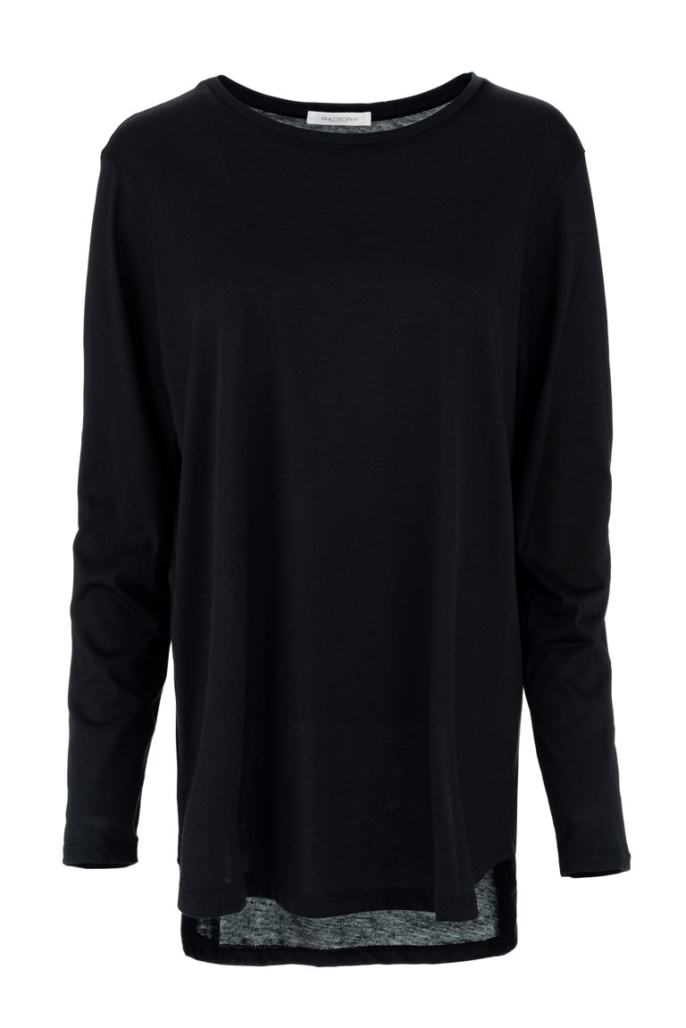 organic jersey oversized top philosophy black