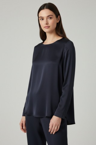 cupro viscose long blouse philosophy blueblack