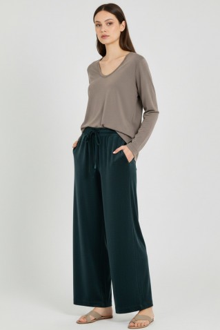 cupro viscose wide leg pants philosophy green