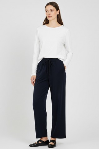 cupro viscose wide leg pants philosophy blueblack