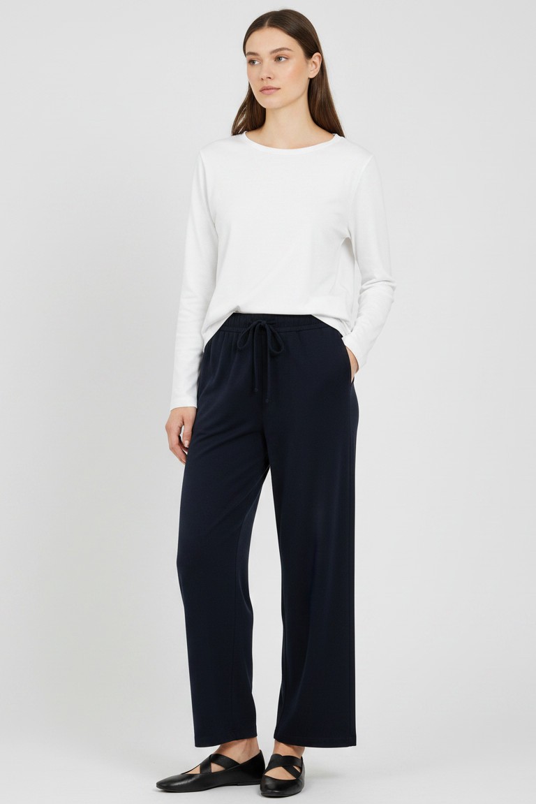 cupro viscose wide leg pants philosophy blueblack