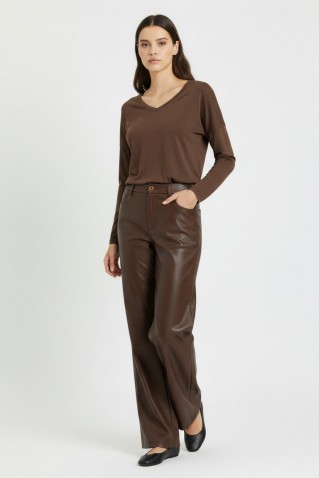 ecoleather wide leg philosophy brown
