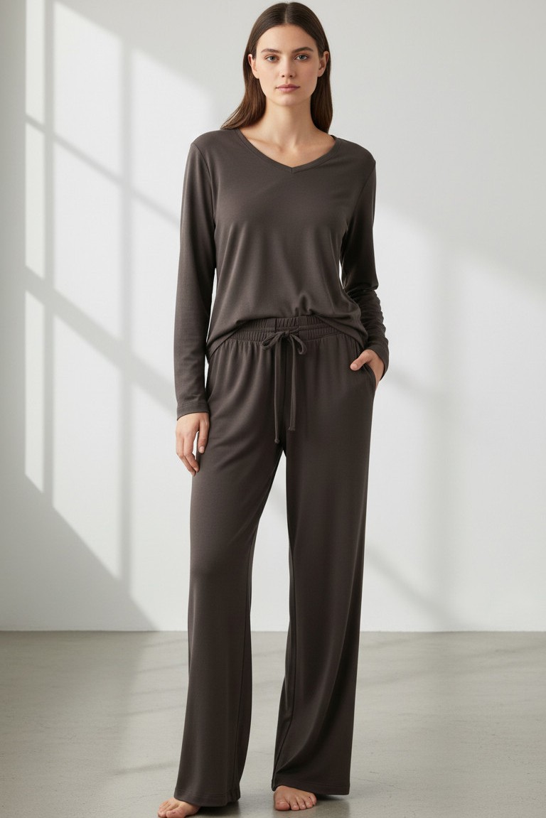 rib sandwashed wide leg pants philosophy