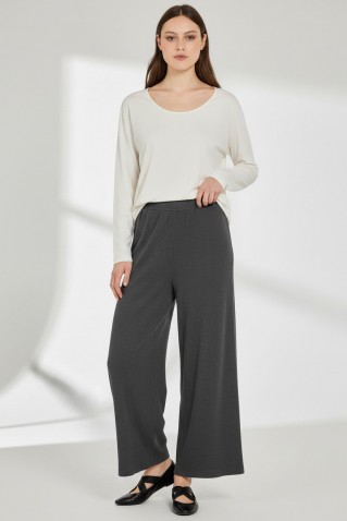 heavy rib sandwashed wide leg pants philosophy grey