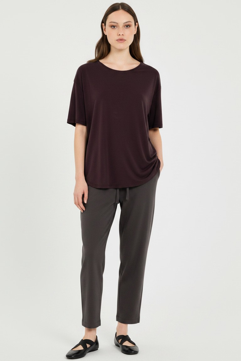 basic cupro t-shirt philosophy brown