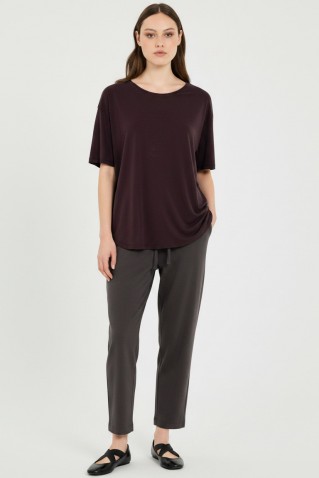 basic cupro t-shirt philosophy brown