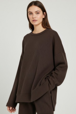 futter waffle oversized sweatshirt philosophy brown