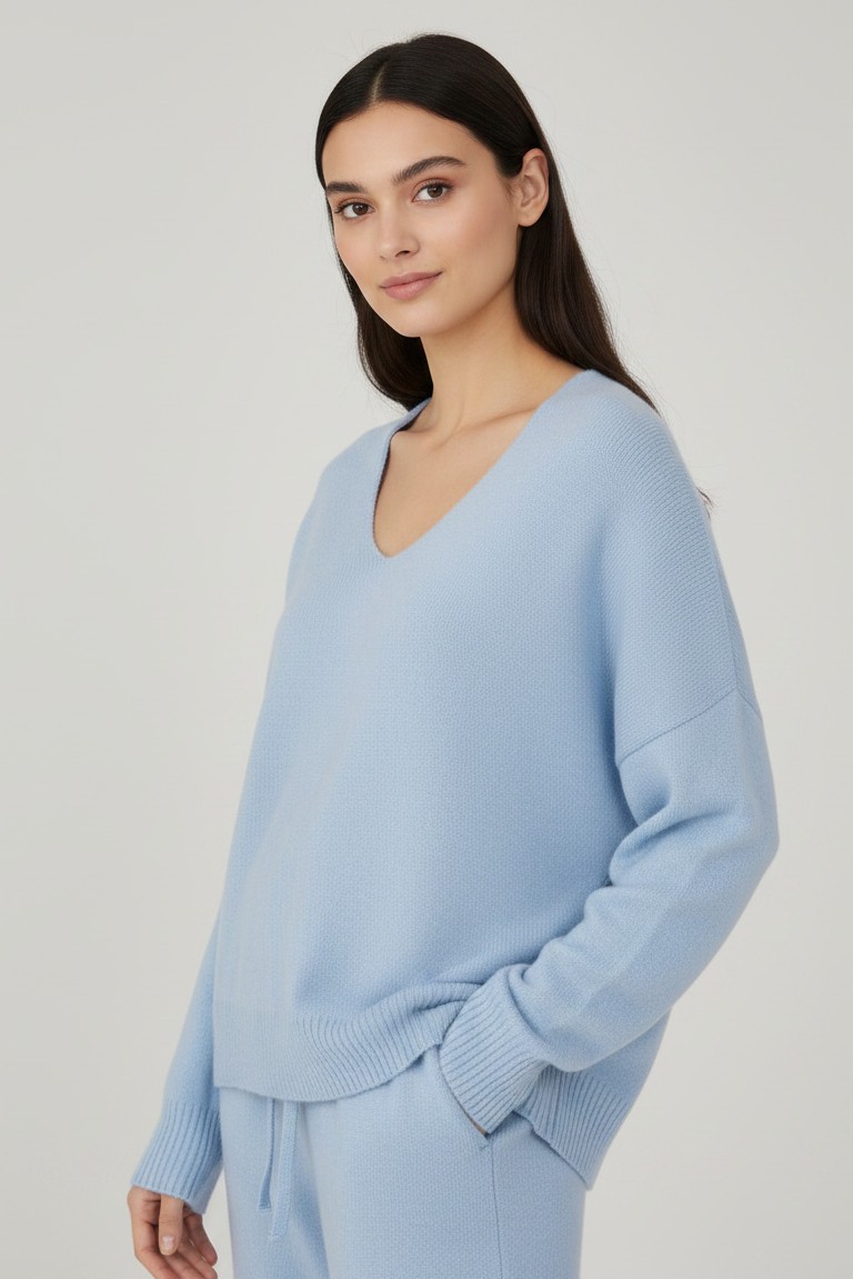 cashmere v neck sweater philosophy light blue