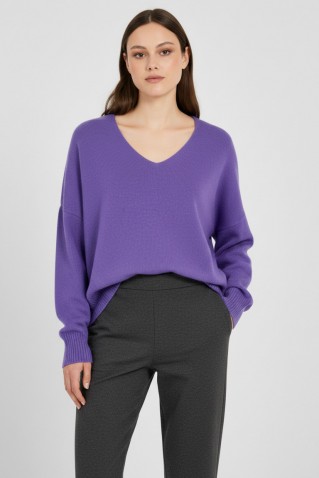 cashmere v neck sweater philosophy lilac