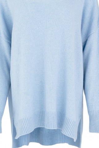 cashmere round neck long sweater philosophy light blue
