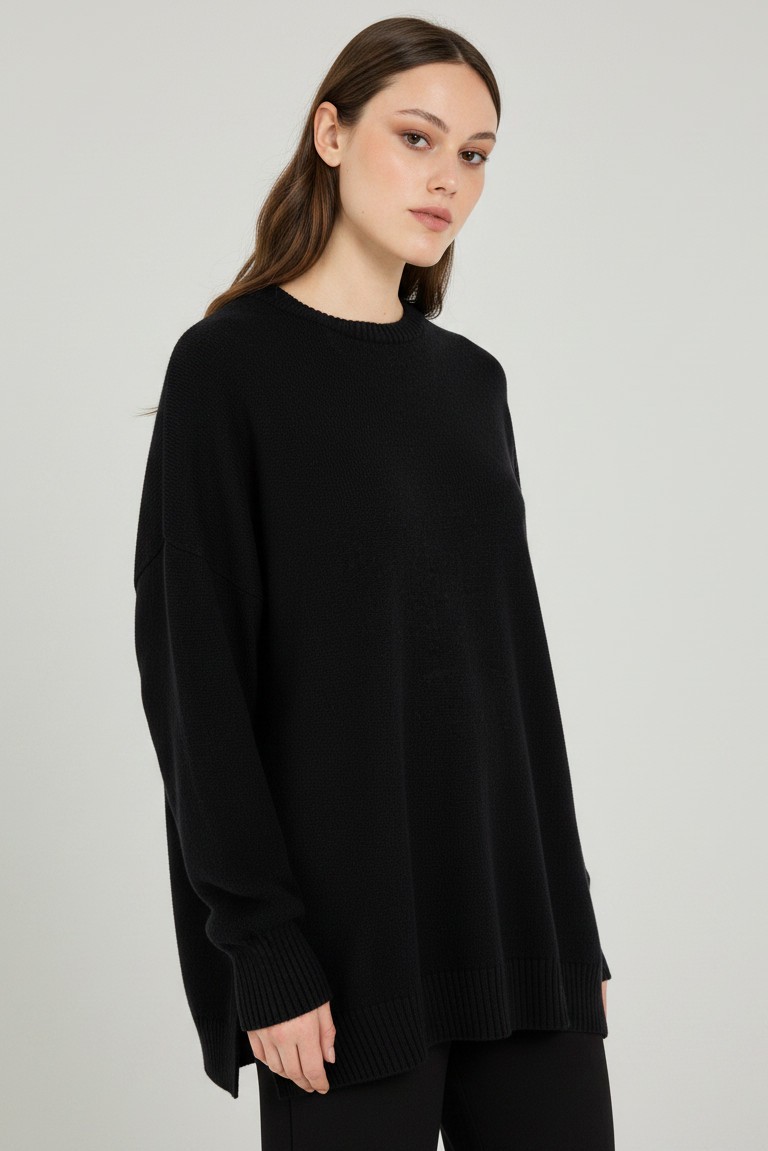 cashmere round neck long sweater philosophy brown