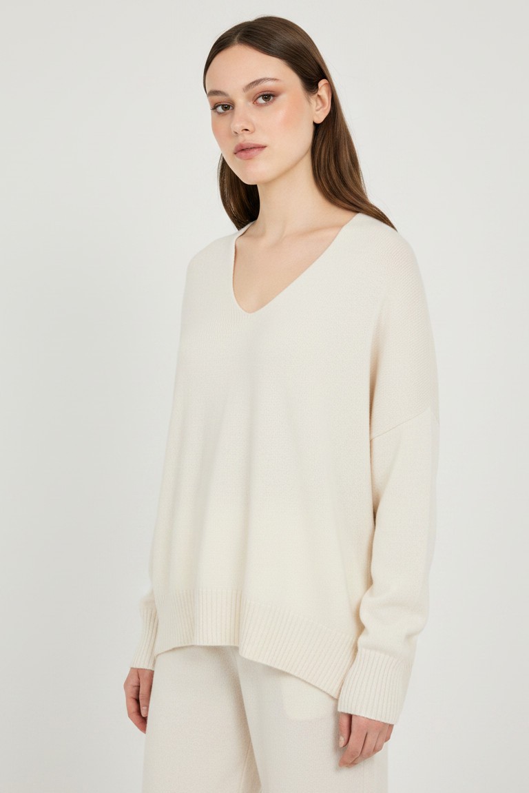 cashmere v neck sweater philosophy beige