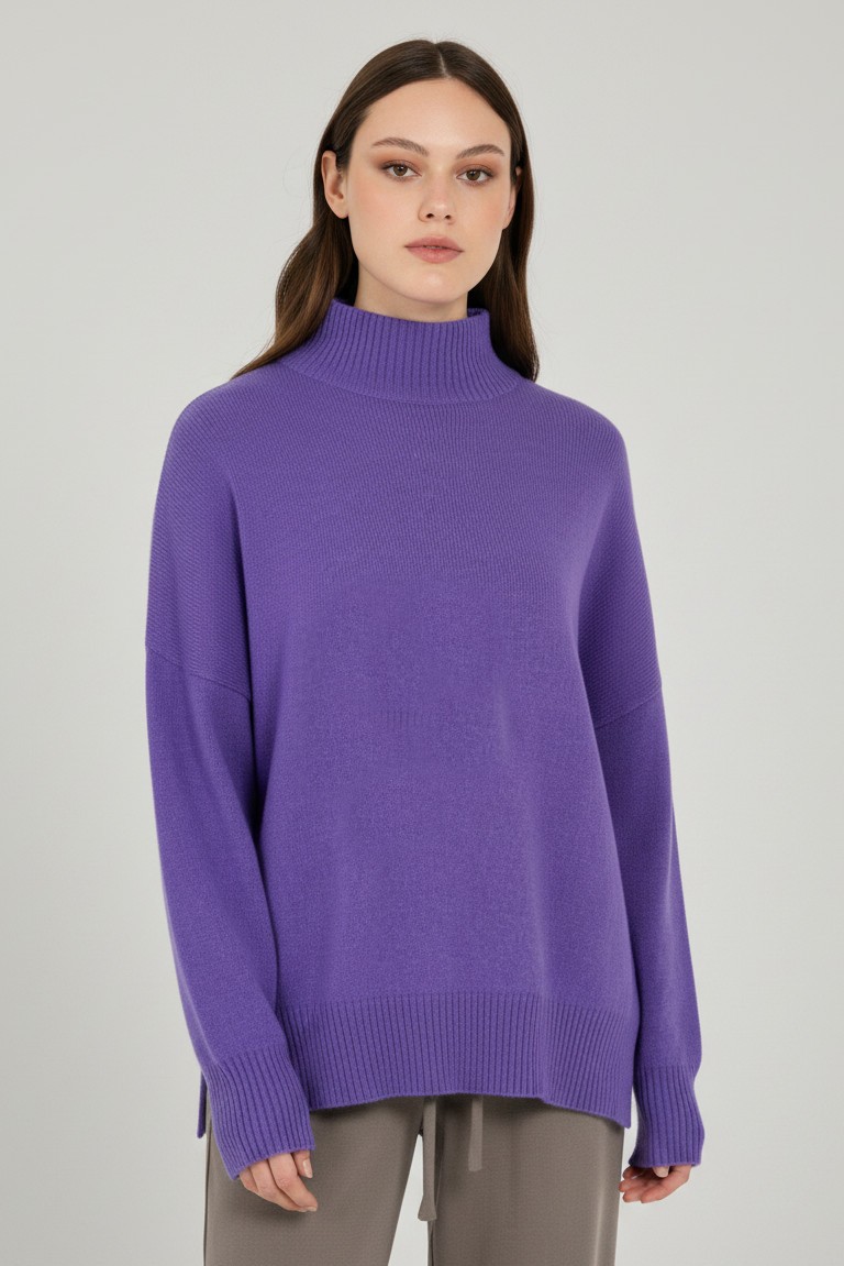 cashmere turtleneck sweater philosophy lilac