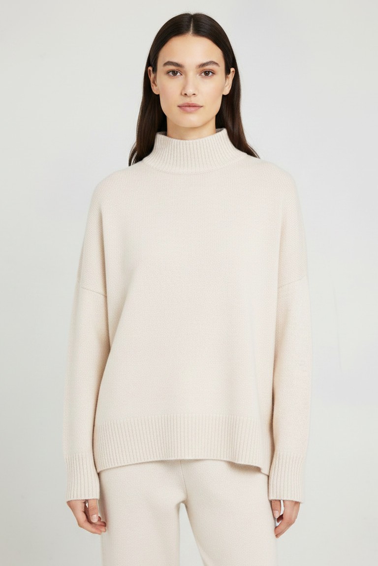 cashmere turtleneck sweater philosophy beige